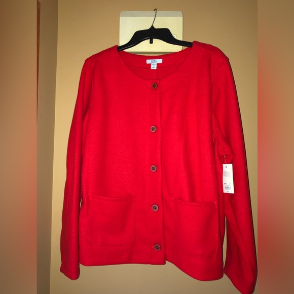 Croft & Barrow collarless knit jacket cardigan NWT Size 1X Plus Sized - Picture 11 of 16